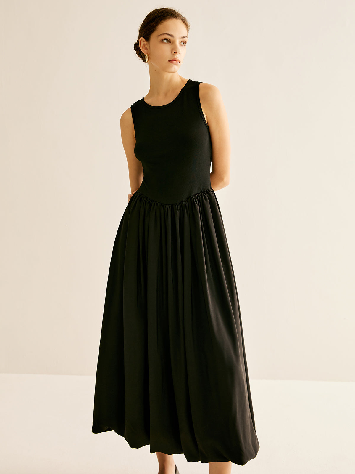 Panelli Pileli Jersey Tank Elbise