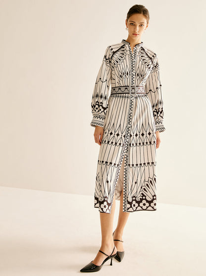 Bohem Dik Yaka Yırtık Elbise