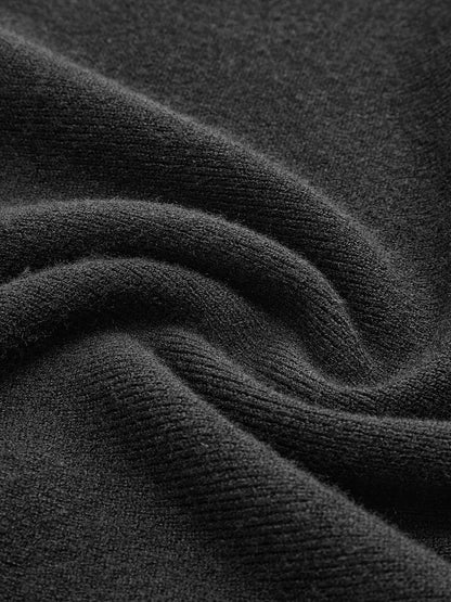 Kontrast Yakalı Dökümlü Kazak Kısa Elbise