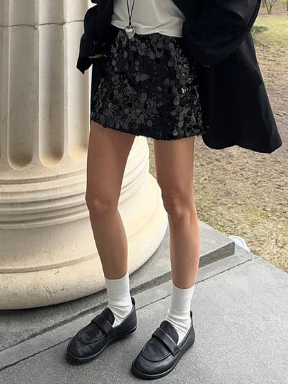 Payetli Dekor Mini Etek