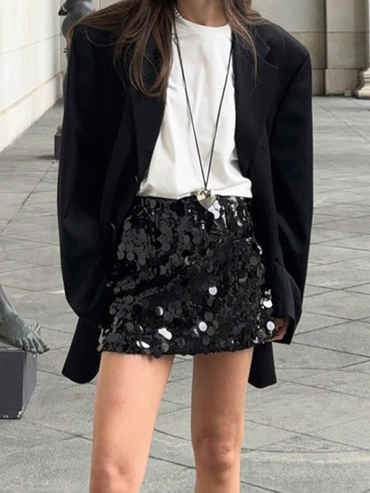 Payetli Dekor Mini Etek