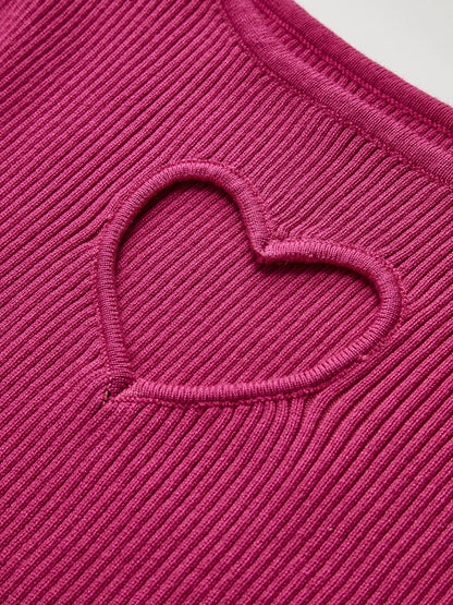 Kalp Şeklinde Kesikli İnce Örgü Üst