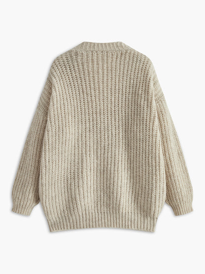 Kontrast Bağlamalı V Yaka Cepli Hırka