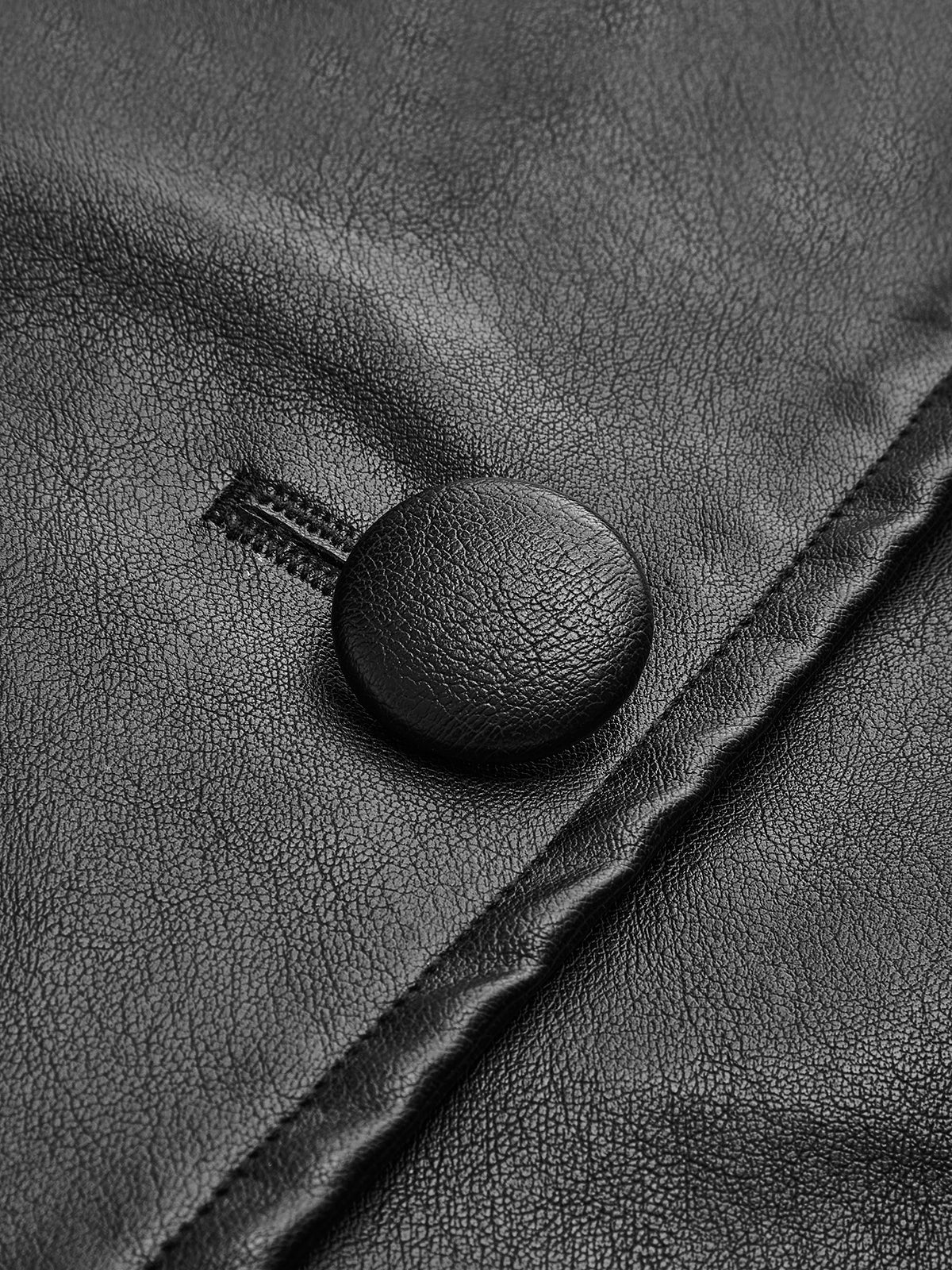 Bölünmüş Kemerli Suni Deri Ceket