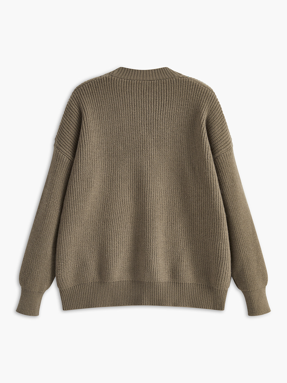 V Yakalı Kapaklı Cepli Panel Örgü Dış Giyim