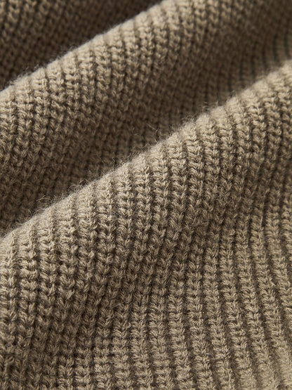 V Yakalı Kapaklı Cepli Panel Örgü Dış Giyim