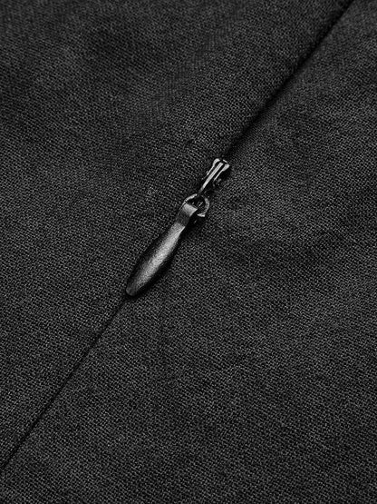 Pamuk ve Keten Kontrast Kesim Kısa Elbise