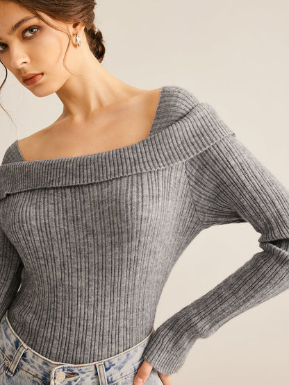 Soğuk Omuzlu Kaburgalı İnce Kazak