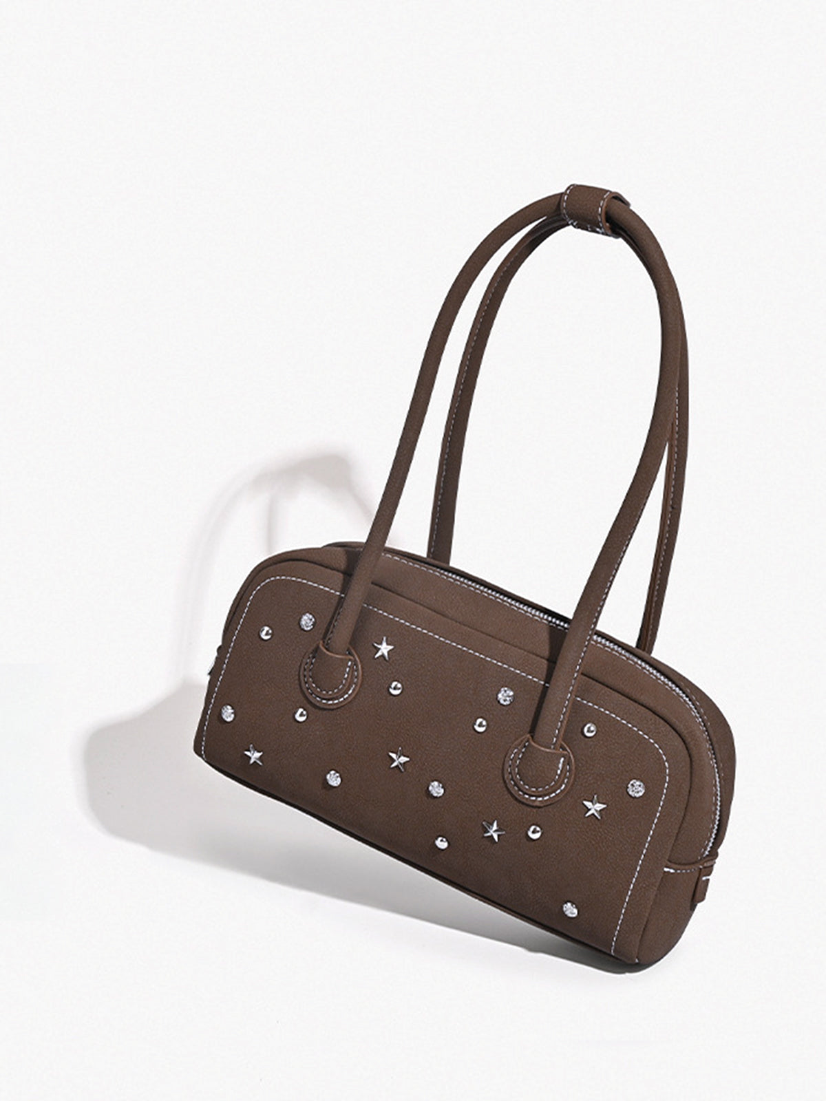 Yapay Elmas Dekorlu Üst Saplı Çanta