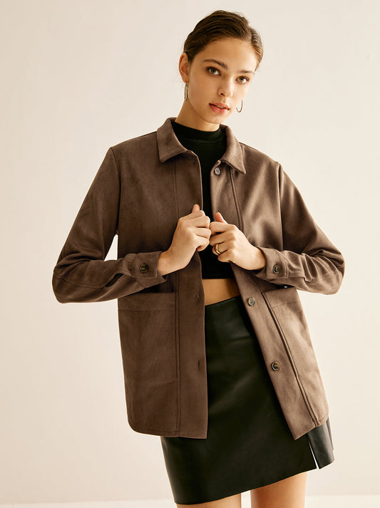 Cepli Süet Polo Tişört