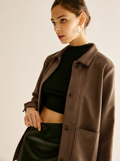 Cepli Süet Polo Tişört