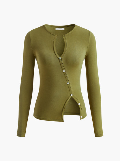 Yırtmaçlı Düğmeli Balık Kuyruğu Etek Takımı