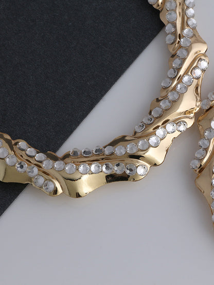 Yapay Elmas Bambu Halka Küpeler