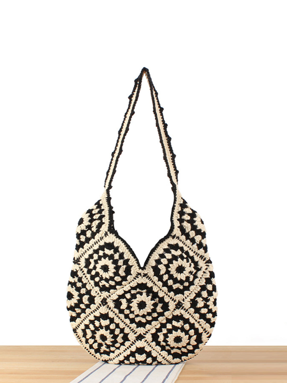 Bohem Örgü Hobo Çanta