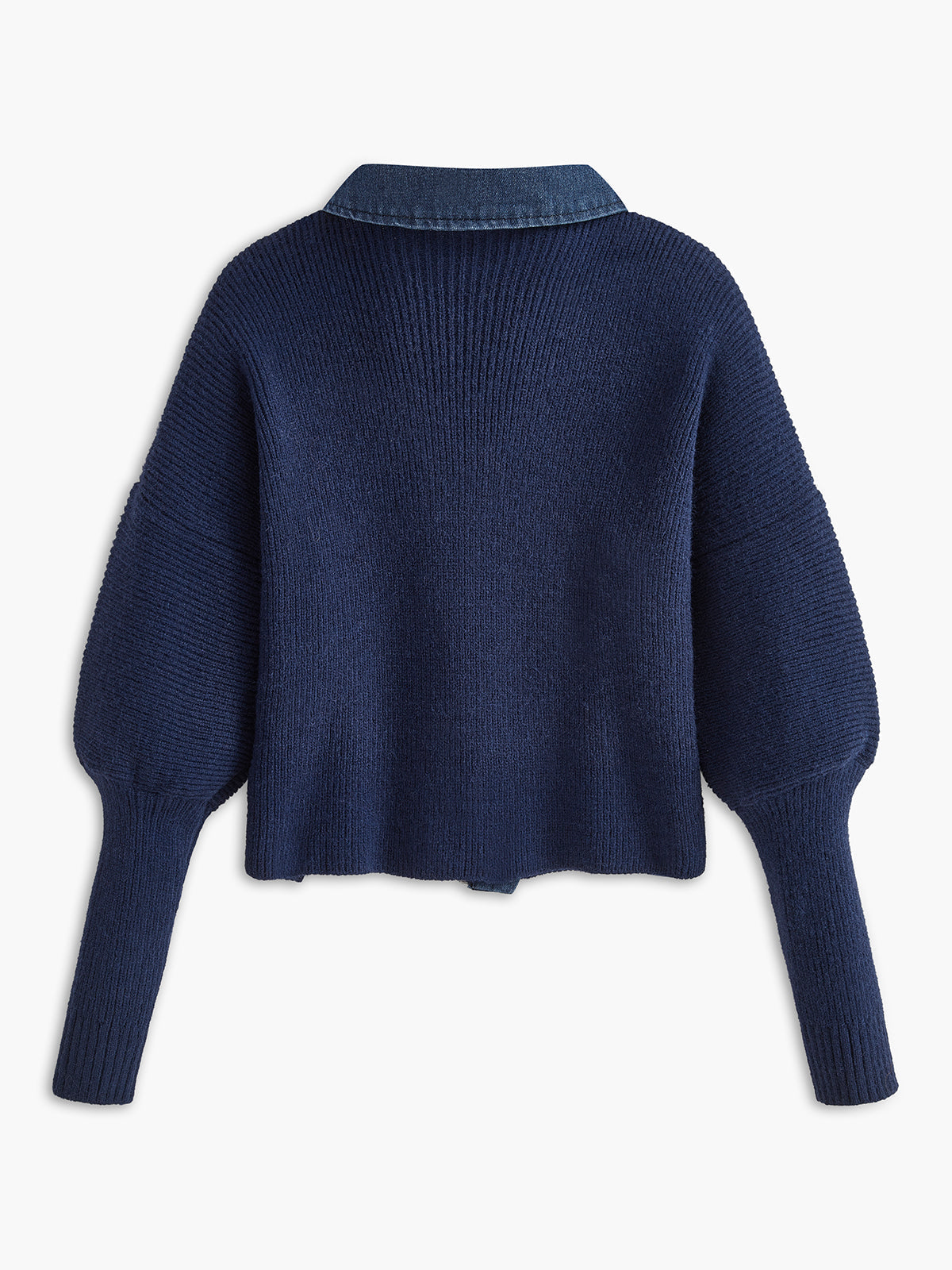 Panel Göğüslü Esnek Yaka Örgü Üst