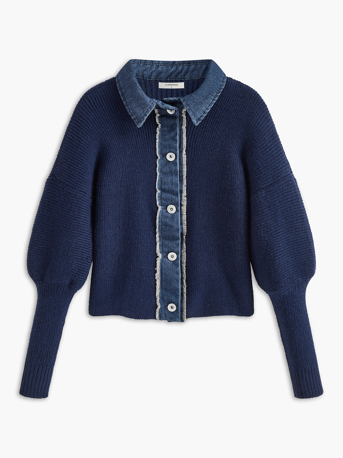 Panel Göğüslü Esnek Yaka Örgü Üst