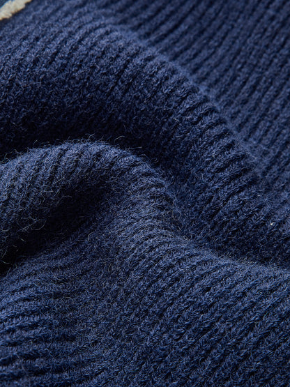 Panel Göğüslü Esnek Yaka Örgü Üst