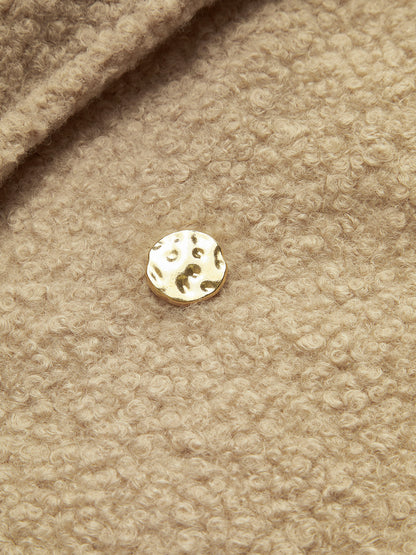 Tokalı Kemerli Uzun Sahte Kürk Palto