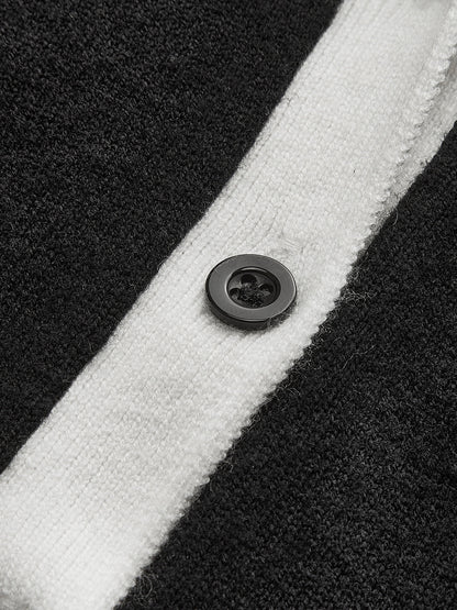 Kontrast Bağlamalı V Yaka Örgü Tulumlar