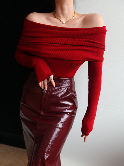 Yün Karışımlı Zarif Büzgülü İnce Kazak