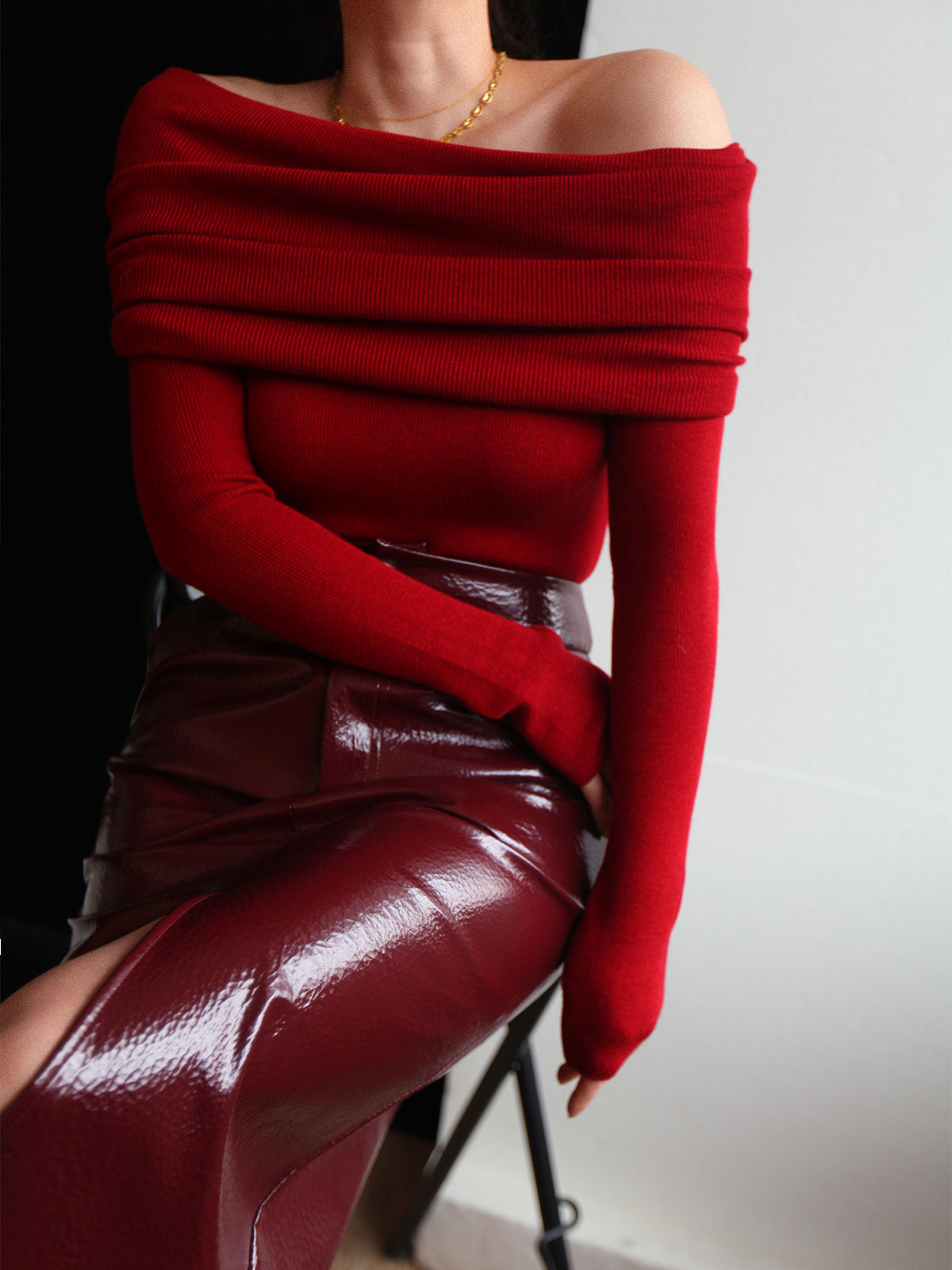 Yün Karışımlı Zarif Büzgülü İnce Kazak