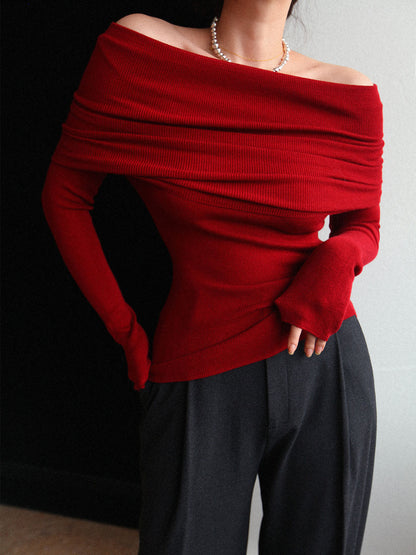 Yün Karışımlı Zarif Büzgülü İnce Kazak