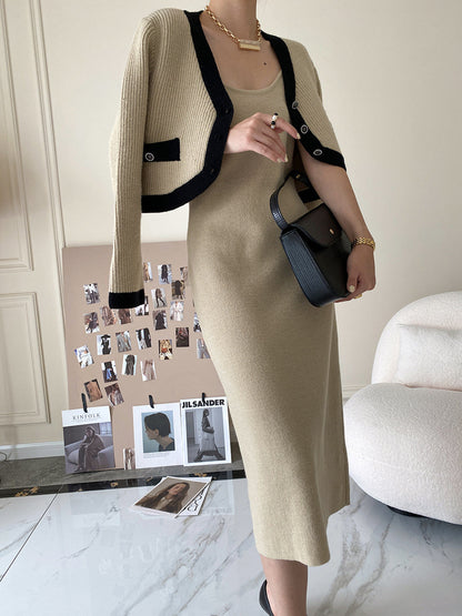 Leisure Kontrast Kesim Örme Etek Takımı