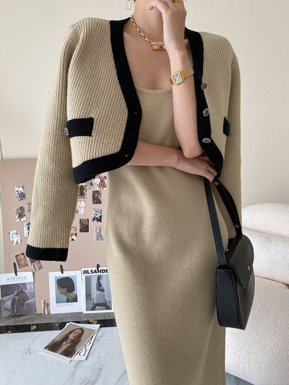 Leisure Kontrast Kesim Örme Etek Takımı