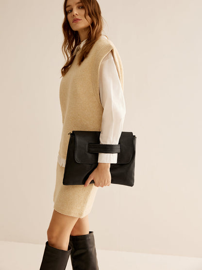 Büyük Kapasiteli Yumuşak Kapaklı El Çantası