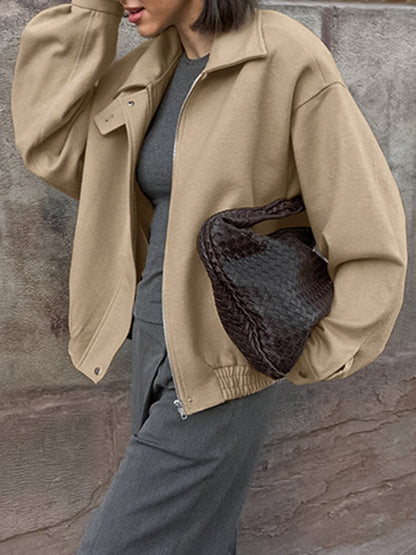 Leisure Düz Fermuarlı Polo Ceket