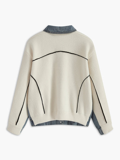 Kot Panel Örgü Yaka Dış Giyim