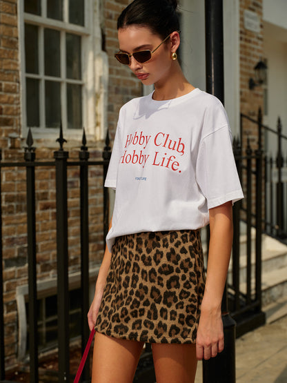 Pamuklu Harf Baskılı Kısa Kollu Tişört