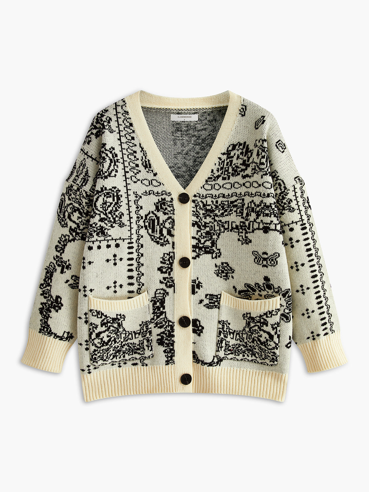 Vintage V Yakalı Yumuşak Örgü Dış Giyim