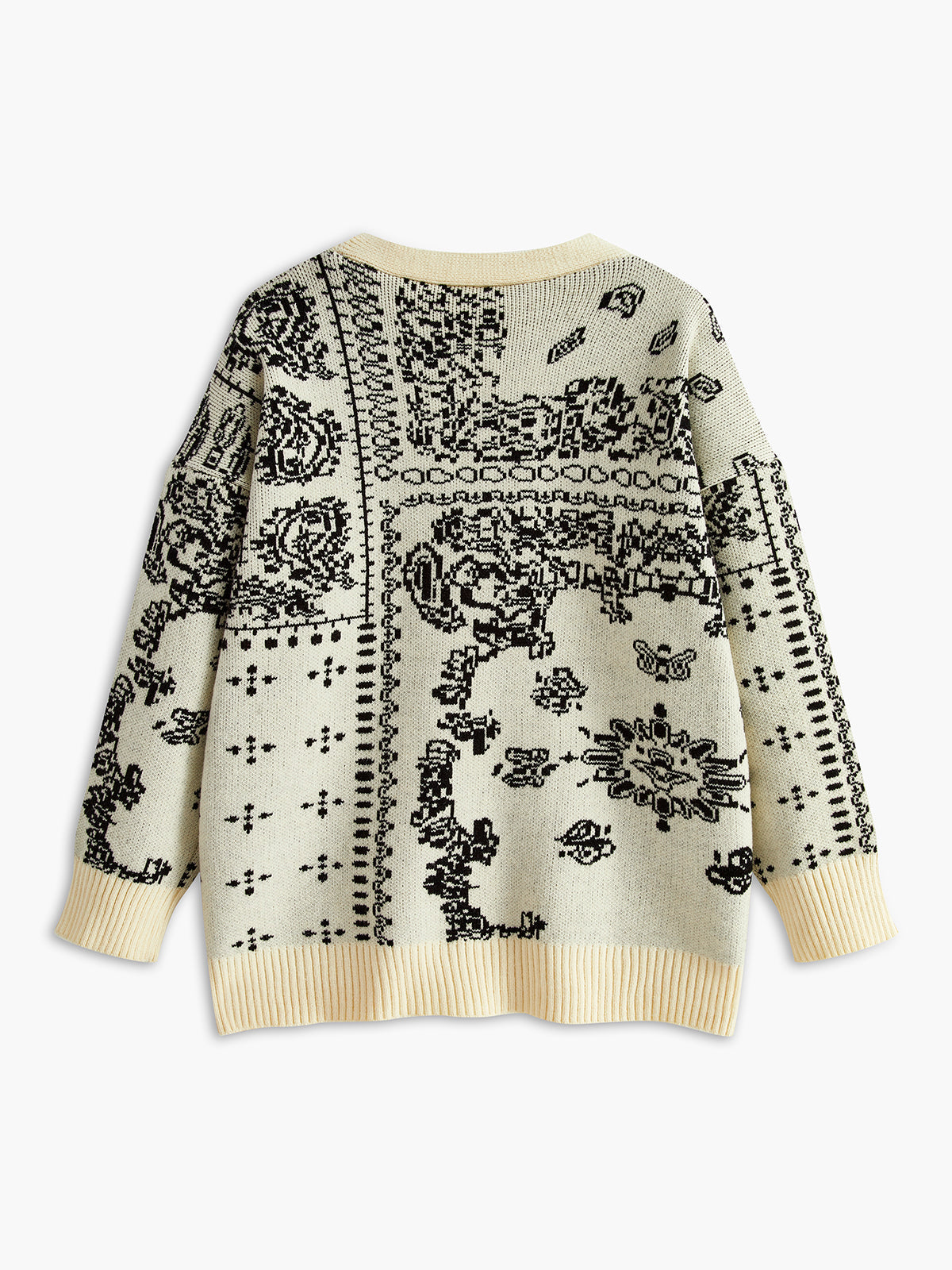 Vintage V Yakalı Yumuşak Örgü Dış Giyim