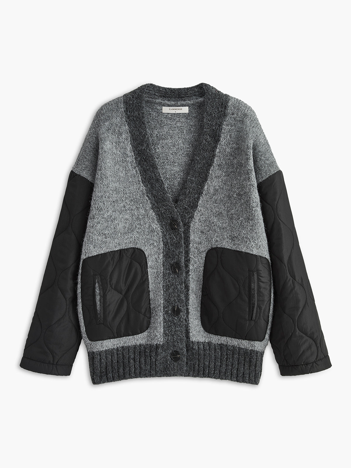 V Yaka Panel Cepli Örme Dış Giyim