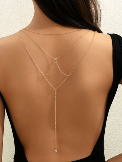 Yapay Elmaslı Püsküllü Kolye