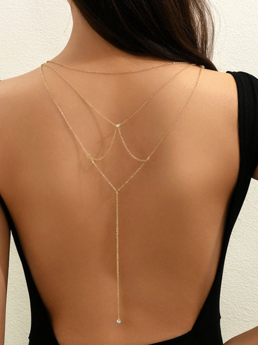 Yapay Elmaslı Püsküllü Kolye