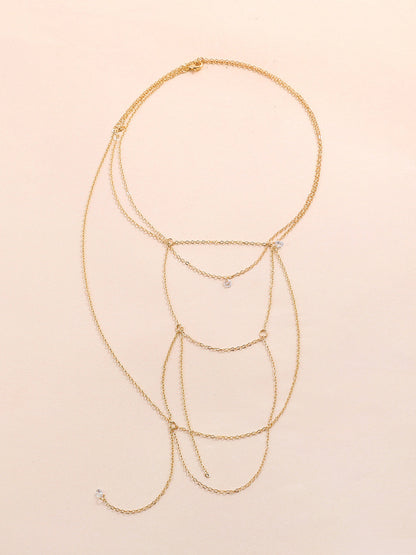 Yapay Elmaslı Püsküllü Kolye