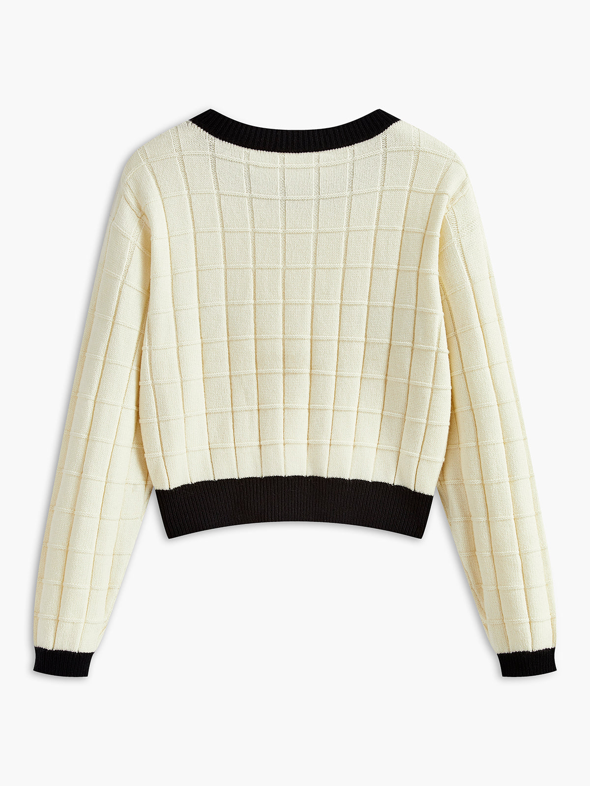 Kontrast Kenarlı Ekose Kazak