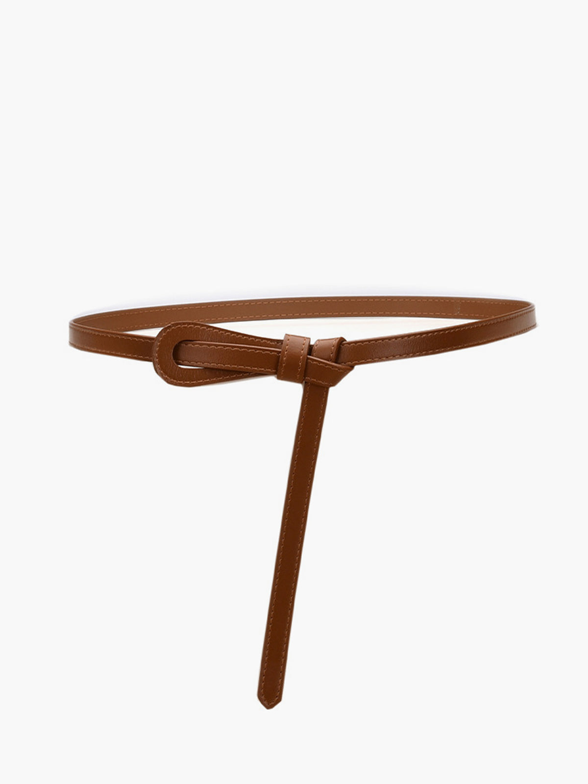 Deri Düğümlü İnce Kemer