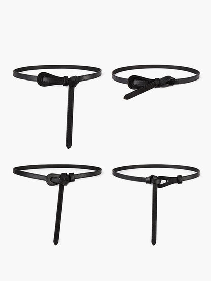 Deri Düğümlü İnce Kemer