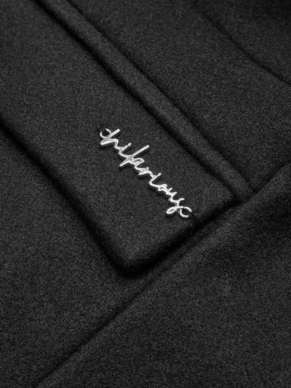 Büyük Yaka İnce Fermuarlı Ceket