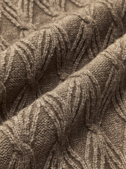 Elmas Dikişli Uzun Örgü Hırka