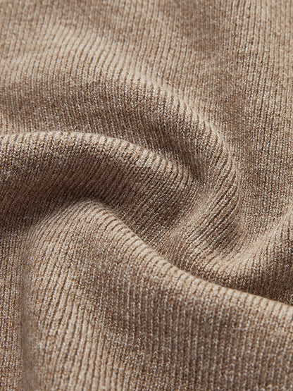 Asimetrik Patchwork Uzun Kollu Dik Yaka Örgü Üst