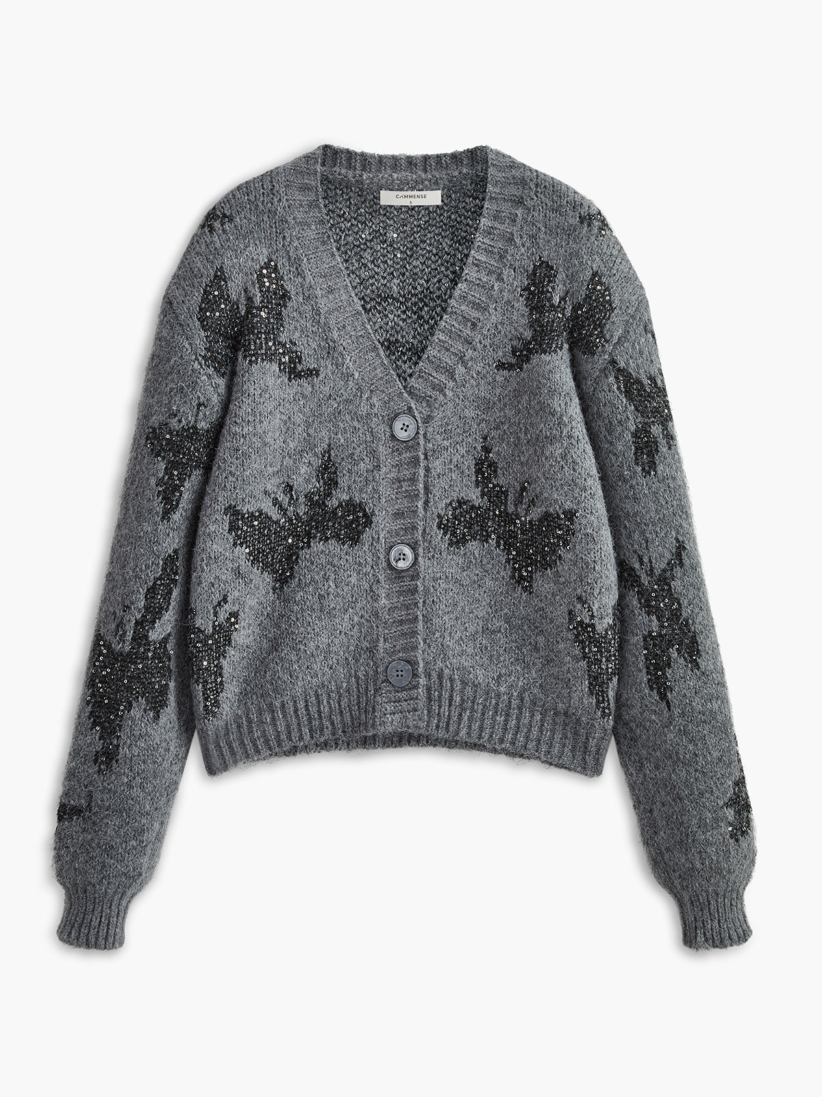 V Yaka Payetli Hırka