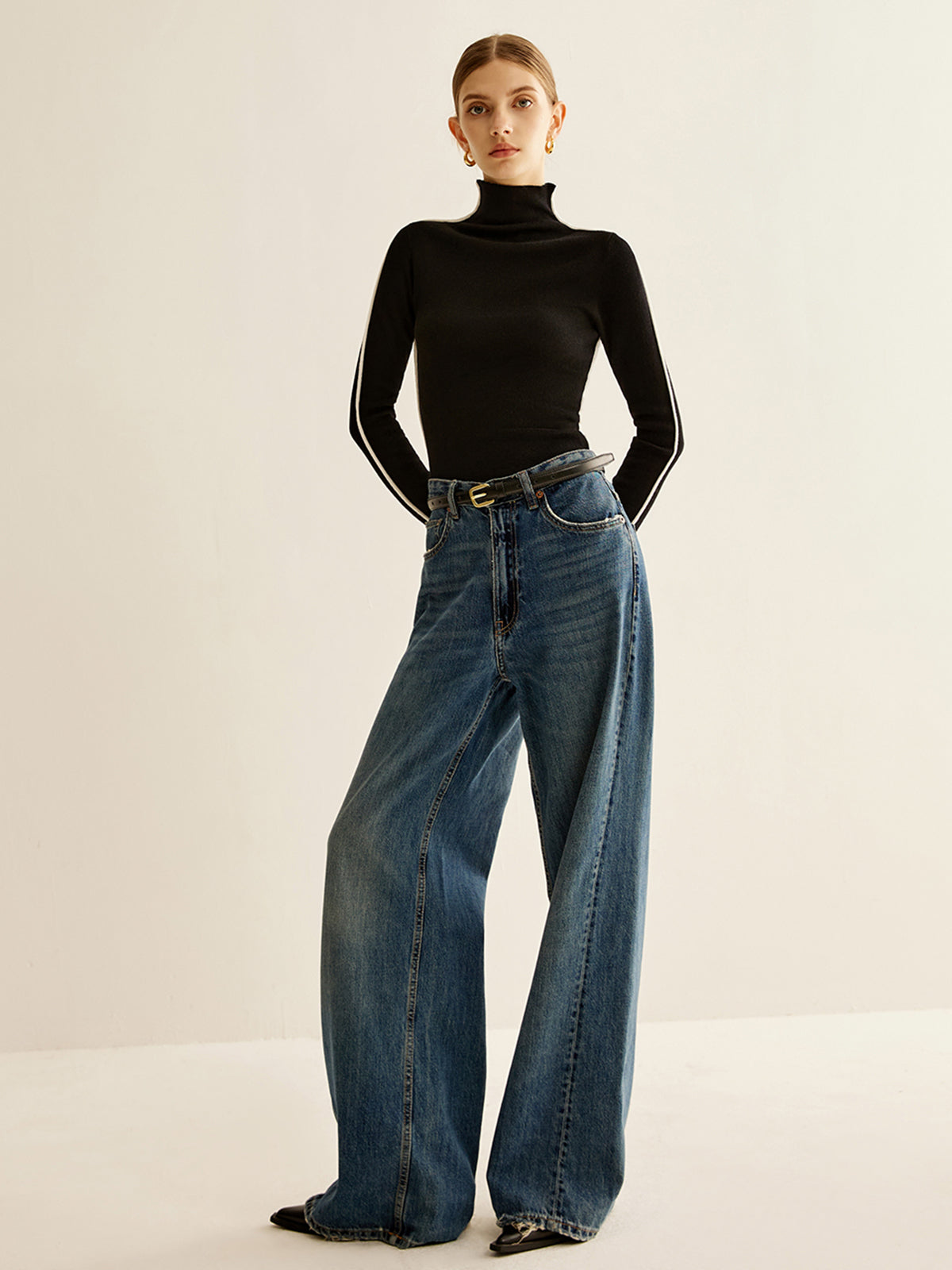 Yün Karışımlı Balıkçı Yaka Örgü Üst