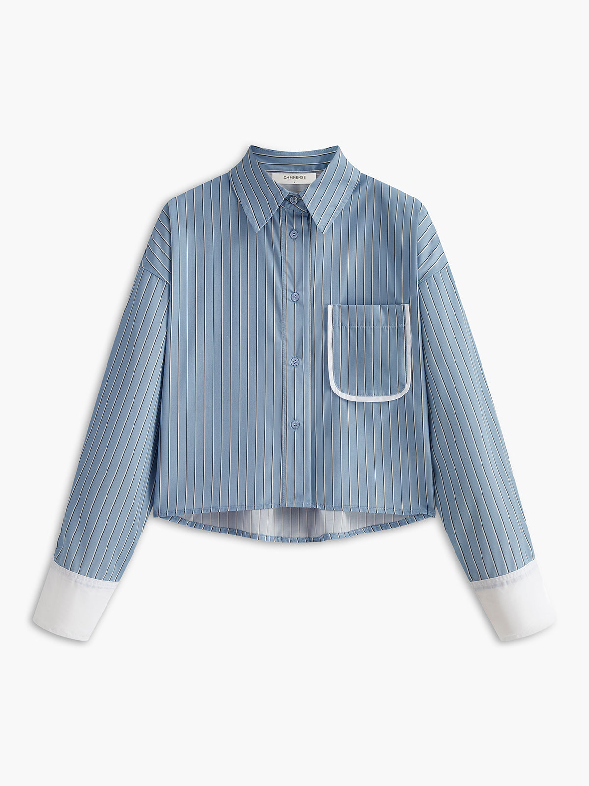 Kontrast Manşetli Çizgili Polo Tişört