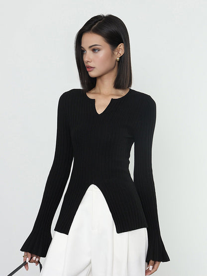 Ribanalı Bölünmüş Volanlı Örgü Üst