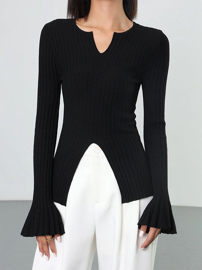 Ribanalı Bölünmüş Volanlı Örgü Üst