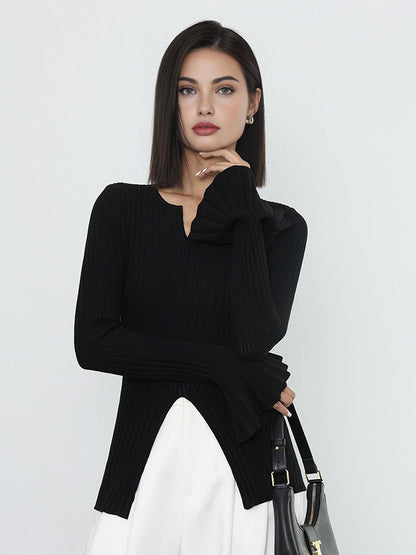 Ribanalı Bölünmüş Volanlı Örgü Üst